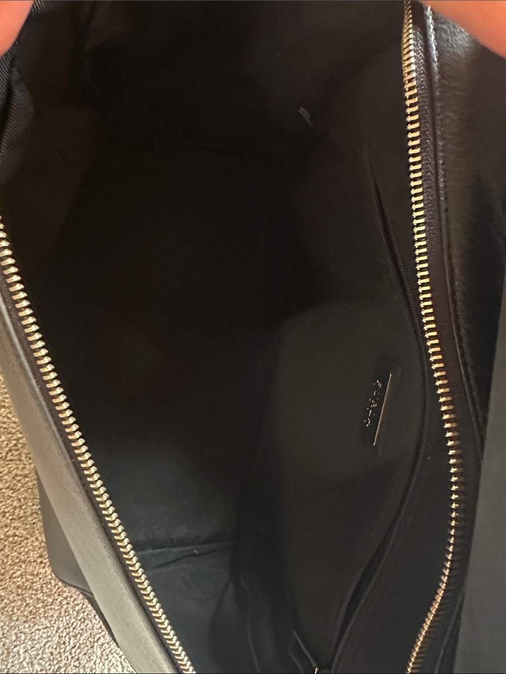 Furla Black Leather and Suede Tote with Gold Accents - Picture 8 of 8